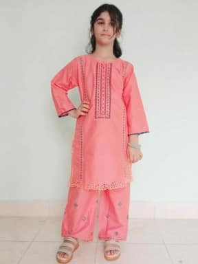 Embroidered doriya lawn shirt and plazo trouser - 00024