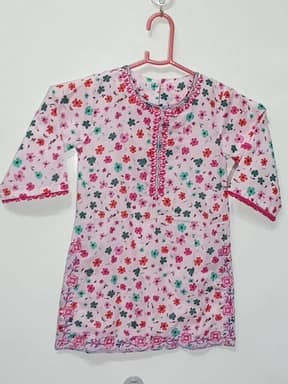 Girls embroidered pink suit