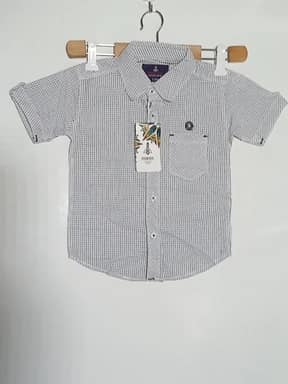 White shirt checks casual shirt for boys