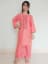 Embroidered doriya lawn shirt and plazo trouser - 00024 Pink