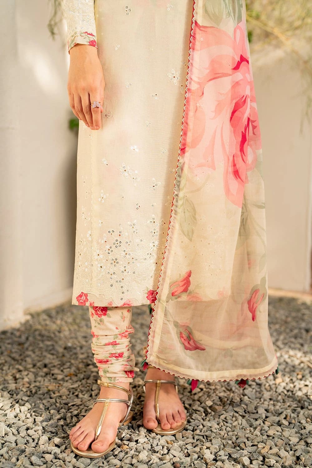 JAZMIN . 3 PIECE EMBROIDERED LAWN SUIT - Unstitched thumbnail 5