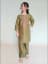 Embroidered doriya lawn shirt and plazo trouser - 00024 Olive Green