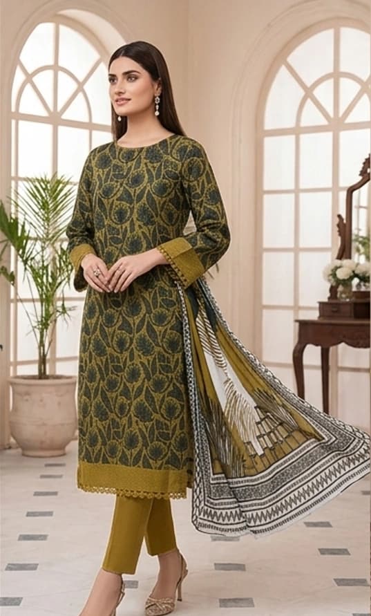 SAPPHIRE . Premium quality digital printed lawn, Digital printed voile dupatta, Comfort plain dyed trouser