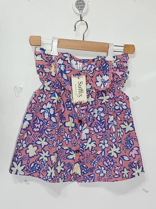 Girls suit floral tea pink