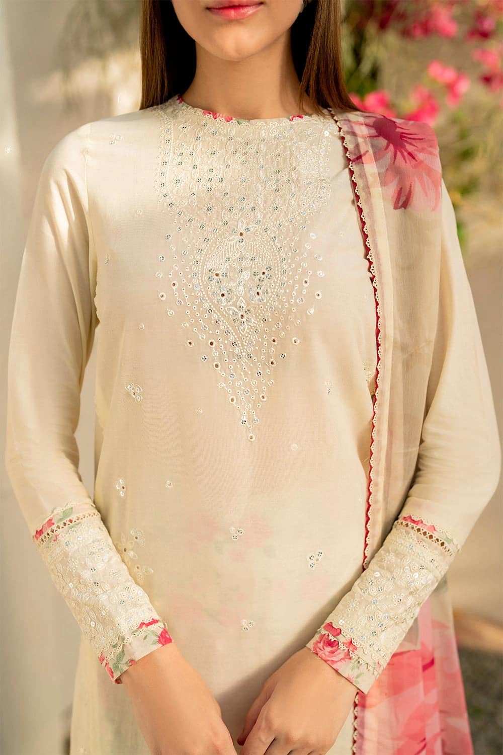 JAZMIN . 3 PIECE EMBROIDERED LAWN SUIT - Unstitched
