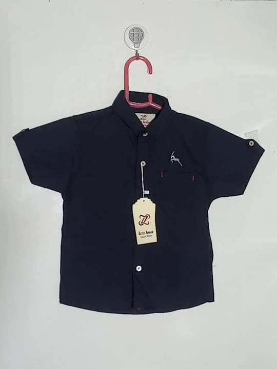 Plain cotton dress shirt for boys - Grey (Copy)